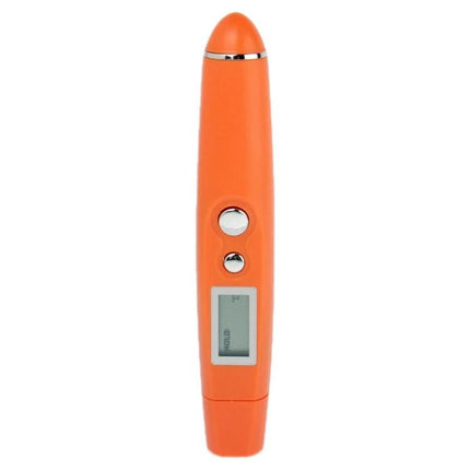 LCD Portable Infrared Thermometer for Non-Contact Temperature Readings - orange pen-style LCD device for quick hands-free temperature checks