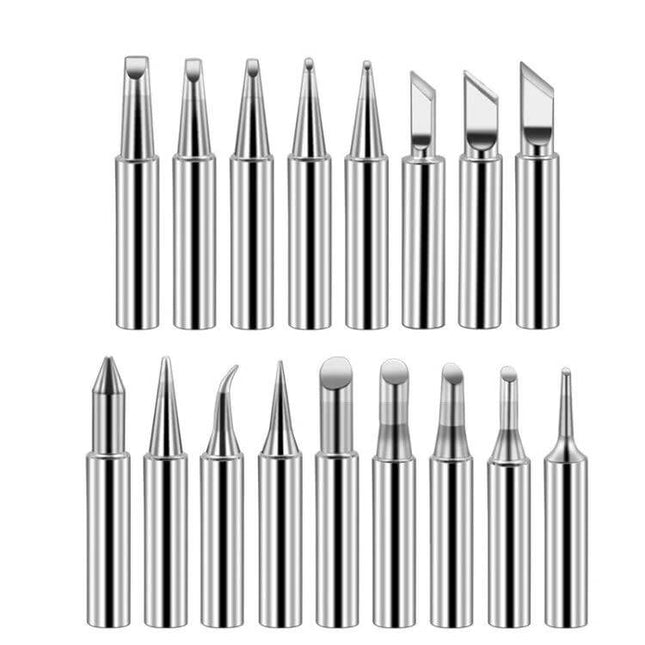Lead Free Soldering Tips For Electronics 15 Pcs Set – 15 chrome-plated copper-core tips for PCB repair, wire joins, and precision electronics work