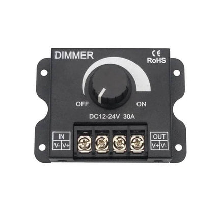 LED Controller Knob Dimmer Module For LED Strip Lighting compact screw-terminal 12–24V manual brightness control for under-cabinet and cove lighting