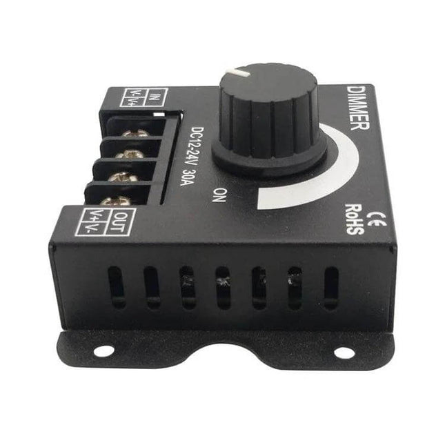 LED Controller Knob Dimmer Module For LED Strip Lighting compact 12–24V screw-terminal knob dimmer for under-cabinet and cove LED strips