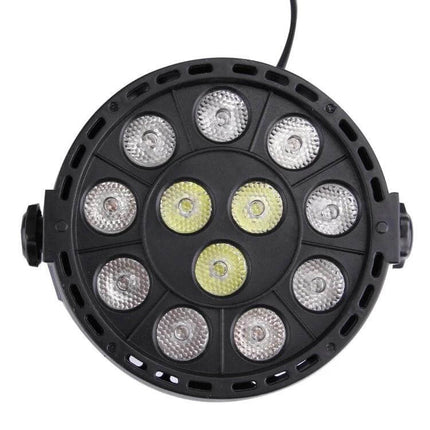 LED DMX512 Controller With LED Display For Bars And Stages compact round stage uplight showing multiple LEDs and cable