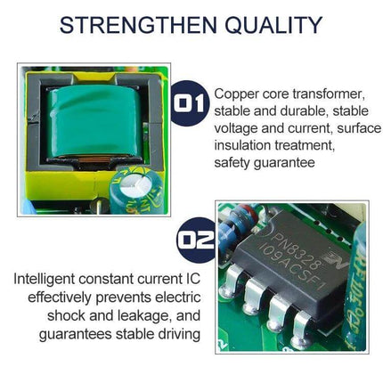 LED Driver for Lighting, 18–25W Isolated Power Supply with copper core transformer and constant current IC for stable 60–90V DC output