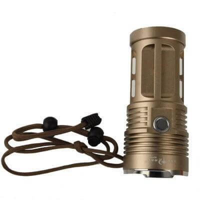 LED Flashlight 3-Mode for Everyday Use at Home and Outdoors - compact bronze CREE XM-L T6 torch with wrist lanyard
