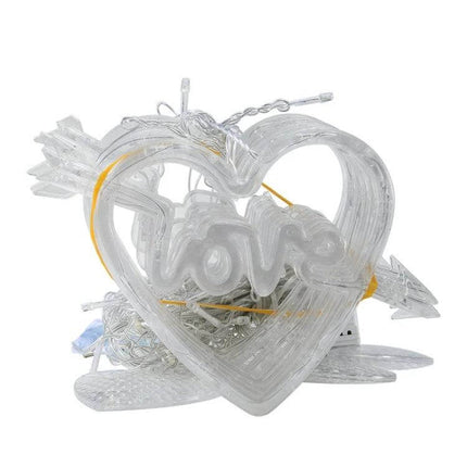 LED Heart-Shaped Curtain Lights Warm White EU Plug decorative heart-shaped warm white LED curtain lights, 2.5m main line with layered drops