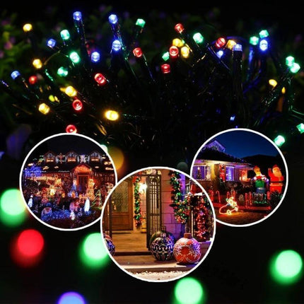 LED Holiday Decorative Lights 17m for Indoor and Outdoor Decor - multicolor string lights decorating balconies, rails, windows and outdoor displays