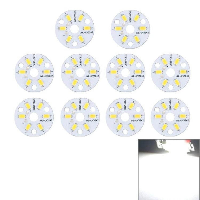LED Light Module, 32mm Diameter, For DIY Lighting Projects - 10-pack round aluminum LED modules for under-cabinet and hobby low-voltage builds