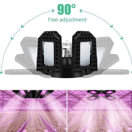 LED Plant Lamp Full Spectrum Grow Light For Indoor Plants adjustable 90° panels 100W-150W red blue LEDs for seedlings and greens