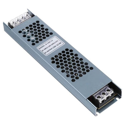 LED Power Supply For Indoor LED Strip Lighting At Home slim 12V/24V metal driver with cooling vents and terminal blocks for under-cabinet lighting