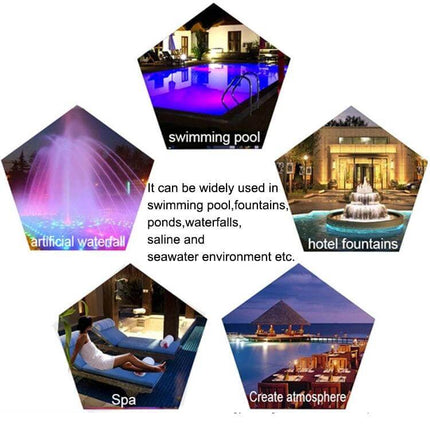 LED Stainless Steel Wall Mounted Pool Light 12W Underwater installed illuminating hotel pool edge and fountain for spa and resort atmosphere