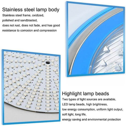 LED Stainless Steel Wall Mounted Pool Light 12W Underwater showing stainless steel lamp body and LED lamp beads for low-voltage pool illumination