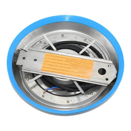 LED Stainless Steel Wall Mounted Pool Light 12W Underwater showing stainless steel rear housing, mounting bracket and cable for underwater installation