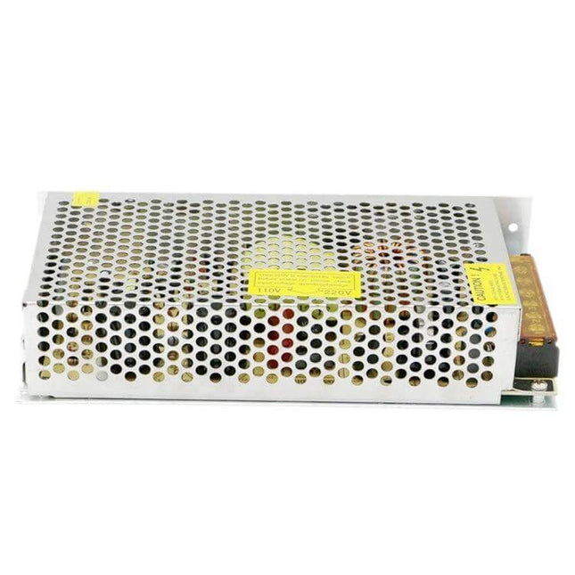 LED Strip Light Power Supply With Iron Housing For Everyday Use - perforated metal enclosed DC power supply with terminal block and heat-dissipating iron housing