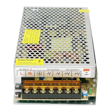 LED Strip Light Power Supply With Iron Housing For Everyday Use - metal encased DC power supply with vented top and terminal block connections