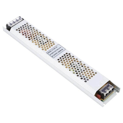 LED Transformer Power Supply For LED Lighting At Home slim metal 12/24V DC driver with vented casing and terminal blocks for under-cabinet or ceiling LED fixtures