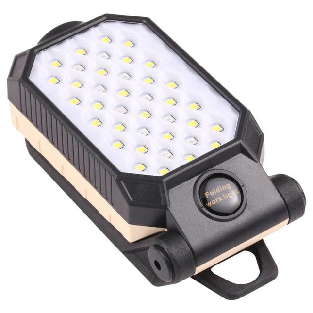 LED Work Light With Magnetic Base For Home And Garage - compact folding LED work light with magnetic base for hands-free garage, workshop and home use