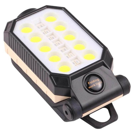 LED Work Light With Magnetic Base For Garage And Home compact folding hands-free LED work light with hook and magnetic base