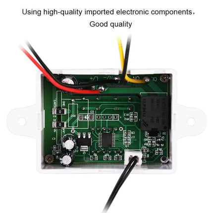 LEDSMITH Digital Temperature Controller For Heating And Cooling model XH-W3001 internal PCB with relay, wiring harness and components for precise temperature control