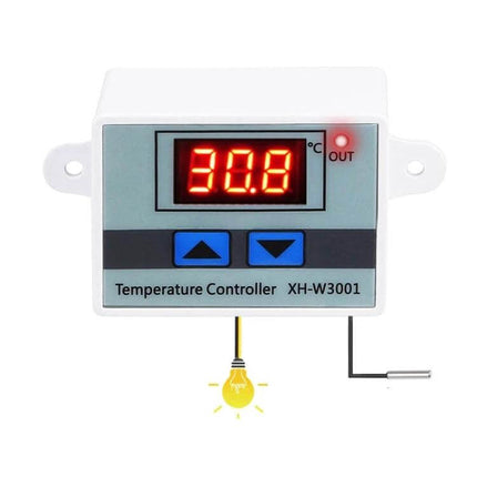 LEDSMITH Digital Temperature Controller For Heating And Cooling - XH-W3001 digital thermostat display 30.8°C for heaters coolers fans
