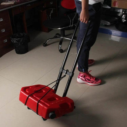 Lightweight Luggage Cart For Travel Easy To Maneuver - portable folding cart with compact frame handling standard bags, shown being pulled indoors