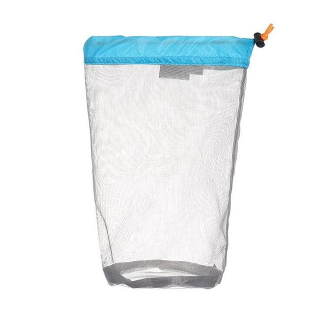 Lightweight Mesh Storage Organizer Bag Gray Blue For Home - breathable polyester mesh bag for toiletries, snacks, toys or camping gear