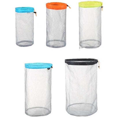 Lightweight Mesh Storage Organizer Bag Gray Blue For Home breathable polyester mesh storage bag for toiletries travel camping