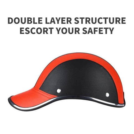 Lightweight Summer Half Helmet For Cycling Black Unisex - red and black double-layer half helmet with visor, breathable summer design for city cycling and skating