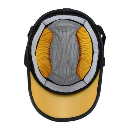 Lightweight Summer Half Helmet For Cycling Black Unisex - top view showing breathable yellow inner padding and ABS shell