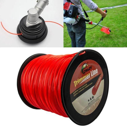Line Shaft Grass Rope Nylon Cutting Rope 2.4mm Round red trimmer line spool and trimmer head showing use on lawn