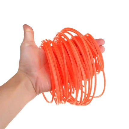 Line Shaft Grass Rope Nylon Cutting Rope 2.4mm Round orange nylon trimmer line coil held in hand for lawn edging and weed trimming