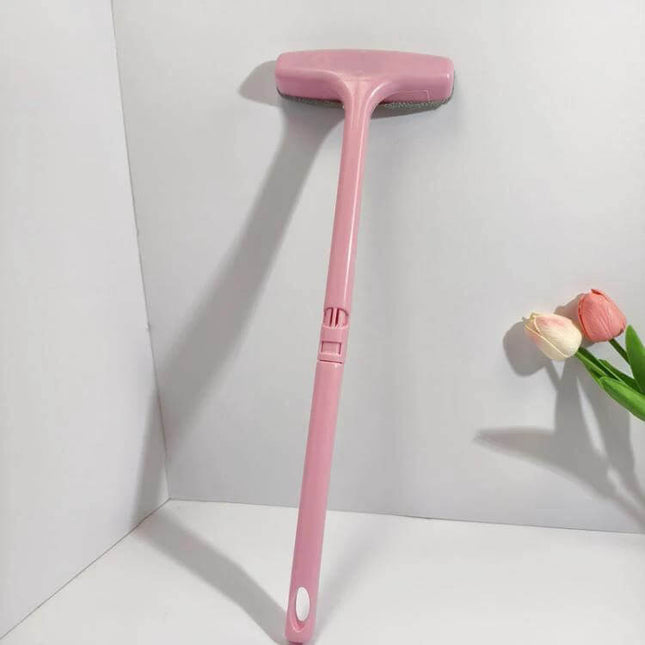 Long Handle Screen Cleaning Brush For Easy Dust Removal - pink long removable-handle velvet brush for TVs, monitors, laptops, tablets