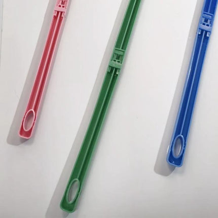 Long Handle Screen Cleaning Brush For Easy Dust Removal - removable lengthened handle in pink green and blue, slim design for high edges and screens
