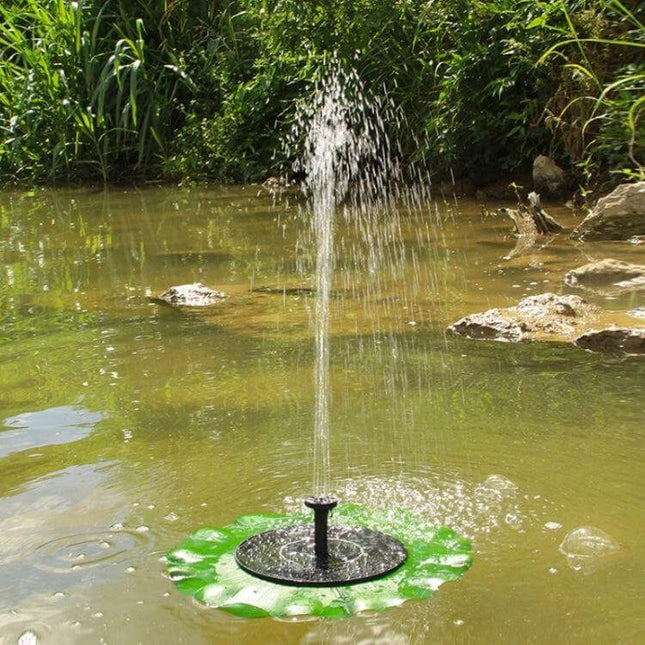 Lotus Leaf Solar Fountain 28cm Outdoor Garden Decor floating lotus-leaf solar fountain spraying water in pond, 28 cm monocrystalline silicon pump