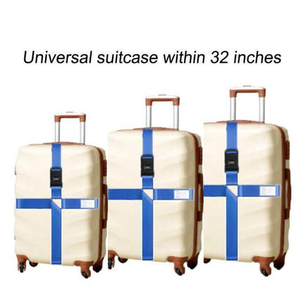 Luggage Reinforcement Straps With Combination Lock Rainbow securing three universal suitcases with rainbow strap and combination lock