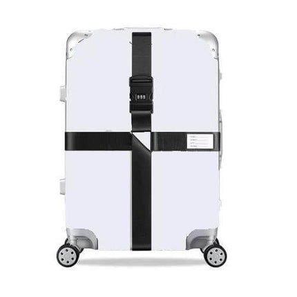 Luggage Reinforcement Straps With Combination Lock Rainbow securing suitcase with soft durable rainbow webbing and built-in combination lock