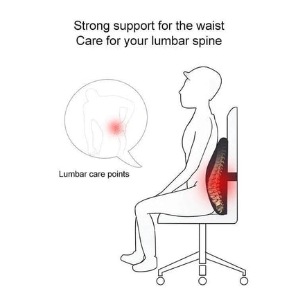 Lumbar Cushion For Office And Car Memory Foam Back Support providing ergonomic lower-back support on an office chair to reduce lumbar strain