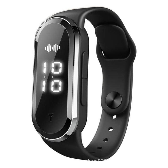 M21 Ultrasonic Mosquito Repellent Bracelet Black For Outdoors - sleek black wearable ultrasonic mosquito repellent bracelet for hiking camping backyard use