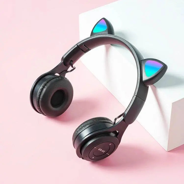 M6 Luminous Cat Ears Bluetooth Headset with 3.5mm Jack