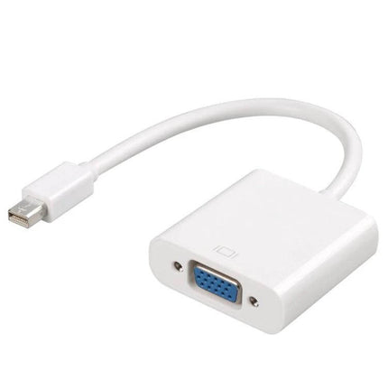 Mini DisplayPort to VGA Adapter Cable for Monitor Connections – white compact adapter cable for laptop to VGA monitor