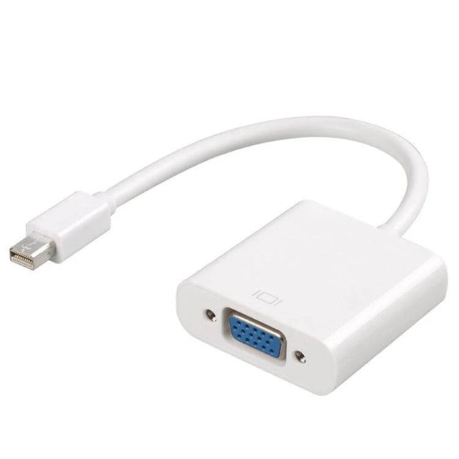 Mini DisplayPort to VGA Adapter Cable for Monitor Connections – white compact adapter cable for laptop to VGA monitor