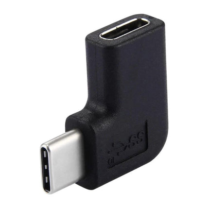 Elbow Adapter for Everyday Device Connections on the Go - black right-angle USB-C female-to-male adapter reducing port strain