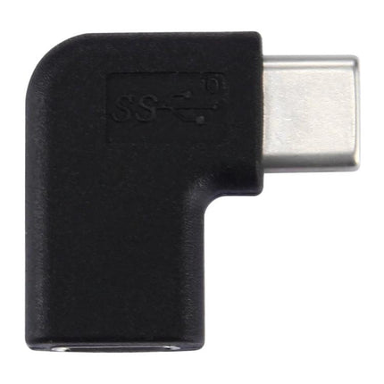 Elbow Adapter for Everyday Device Connections on the Go - black right-angle USB-C female-to-male adapter for tight spaces, reduces port strain