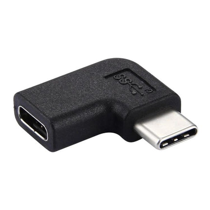 Elbow Adapter for Everyday Device Connections on the Go - black right-angle USB Type-C female to male connector reducing cable strain