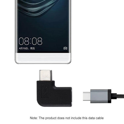 Elbow Adapter for Everyday Device Connections on the Go - right-angle USB-C female-to-male adapter reducing port strain and improving accessibility
