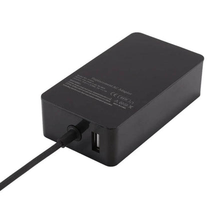 AC Charger Adapter with EU Plug for Microsoft Surface Pro 6, 5, and 4 compact black travel power adapter with USB port