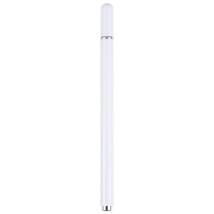 Universal Silicone Disc Nib Stylus Pen with Magnetic Cap shown in white, slim touchscreen stylus with magnetic cap for drawing and note-taking