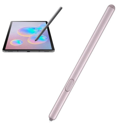 Sleek Stylus Pen for Writing and Annotating on Samsung Galaxy Tab S6 shown in rose gold next to tablet for notes and sketches