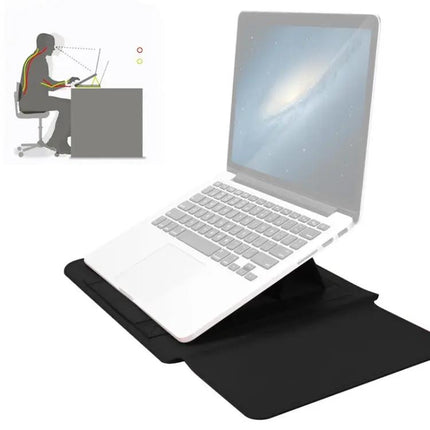 Waterproof PU Leather Laptop Bag Set for 13-14 Inch Laptops with Stand