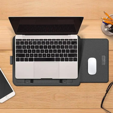 Waterproof PU Leather Laptop Bag Set for 13-14 Inch Laptops with Stand