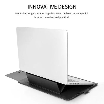 Waterproof PU Leather Laptop Bag Set for 13-14 Inch Laptops with Stand