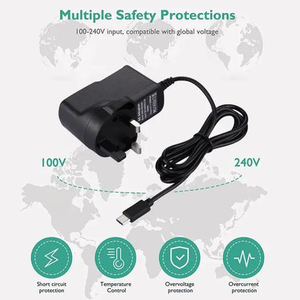 USB-C Charger with EU, UK, and AU Plugs for Smartphones and Tablets